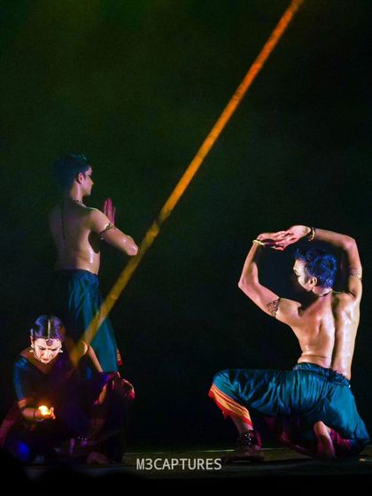 Another scene from 'Nagamandala', showcasing the dramatic use of lighting to highlight the narrative. Working with talented light designers is a key part of my collaborative process to build a complete theatrical experience.