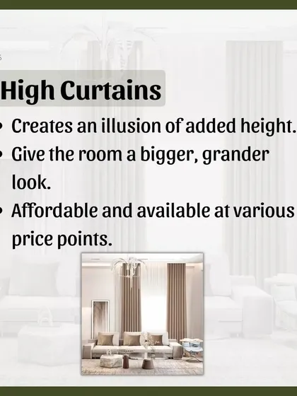 Hanging your curtains high and wide is a classic designer trick. It creates the illusion of taller ceilings and larger windows, making the entire room feel bigger and grander.