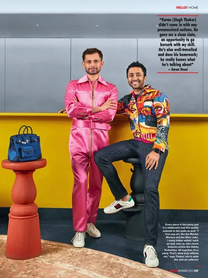 It’s always a great feeling when a project gets noticed. Here I am with my client Karan Singh Thakur in a feature for HELLO! magazine, talking about how we created his "sensory extravaganza" party pad.