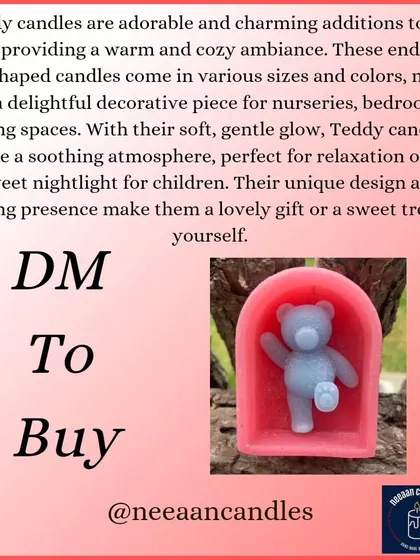 Our teddy candles are adorable and charming additions to any room, providing a warm and cozy ambiance.