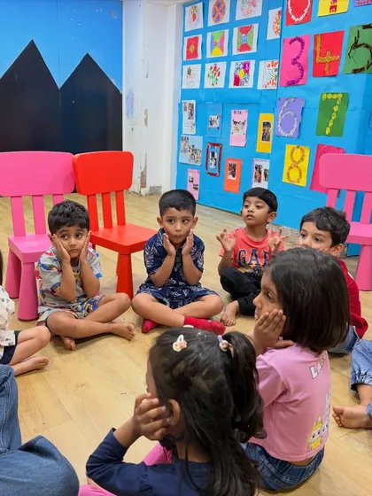 An expressive moment during a drama game. These activities help children explore different emotions in a safe and playful way.