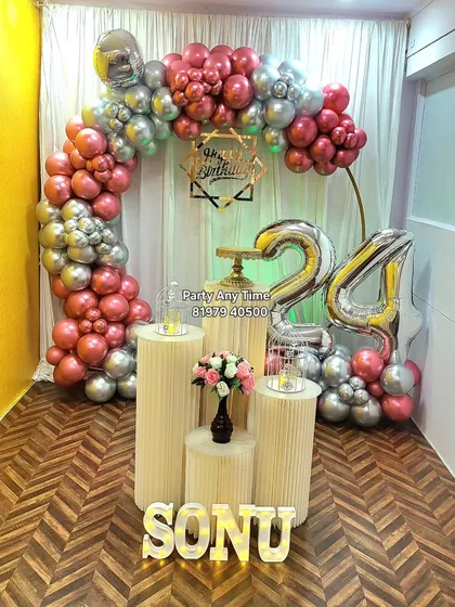 A slightly different lighting version of the 24th birthday decoration for Sonu.