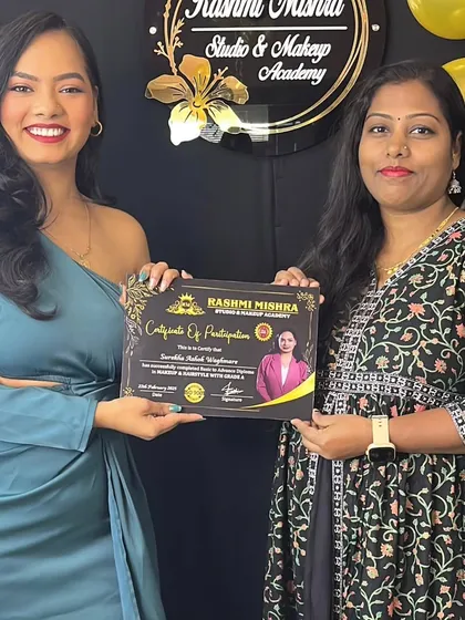 A proud teacher moment, handing over the certificate of completion. I am excited to see what she achieves in her career.
