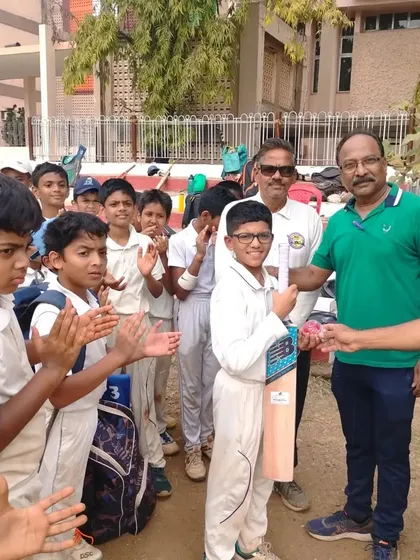 Applauding Sarang Joshi for his consistent performance as a bowler during the U-12 selection trials.