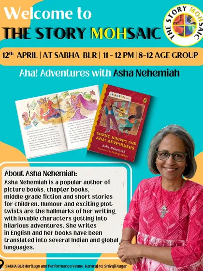 Popular children's author Asha Nehemiah brings humor and exciting plot twists to her stories. We were delighted to have her for an 'Aha! Adventures' session at our festival.