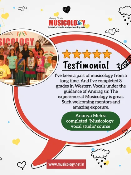 Ananya, who completed 8 grades in Western Vocals, praises the welcoming mentors and amazing exposure she received at Musicology.