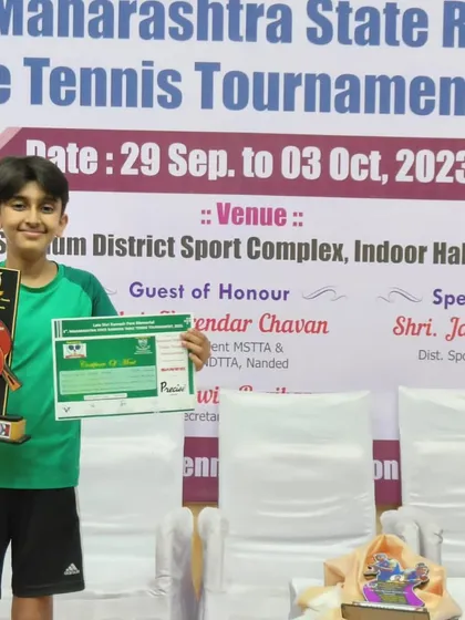 Our champions Annanya Basak, Aayan Athar, and Aakarshan Yadav with their gold and bronze medals at the 3rd Maharashtra State Ranking Tournament in Nanded.