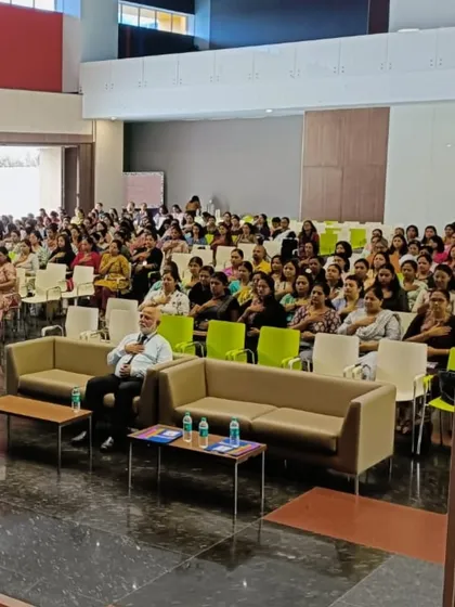 It was an honor to hold space for 400 educators at Greenwood High International School. In my large-scale workshops, I share practical tools for managing energy, reducing stress, and cultivating mindfulness, empowering professionals to bring their best selves to their important work.