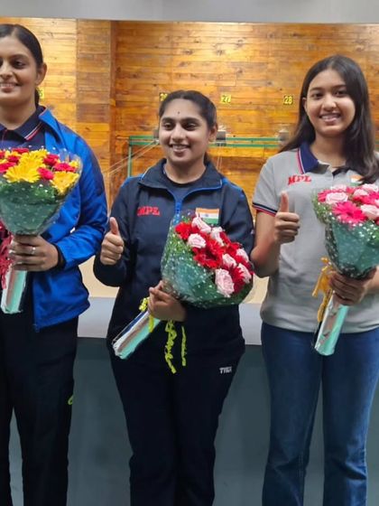 A proud moment for our shooter Yukthi Rajendra, recognized by our state's rifle association for winning gold medals for India in the Air gun championship in Korea.