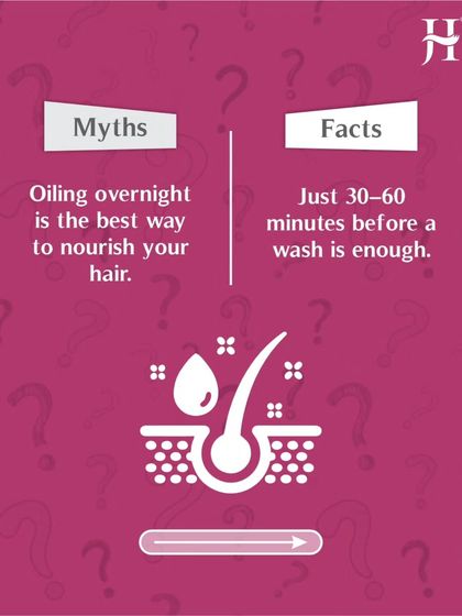 Let's bust a myth. Many believe oiling overnight is best, but the fact is just 30 to 60 minutes before a wash is enough to nourish your hair.