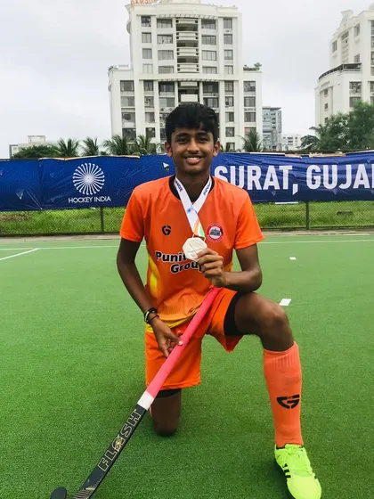 While basketball is my signature program, I am passionate about developing all-round athletes. Here is one of our players, Jordan, after winning a silver medal at the Sub Junior West Zone Hockey Championship.