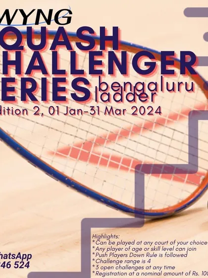 Go beyond one-day tournaments with our Squash Challenger Ladder. This format allows you to challenge other players across Bengaluru, play at any court, and climb the rankings over a full season.