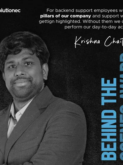 Congratulations to Krishna Chaitanya for the Behind the Scenes Award. His nimble support and dedication are crucial to our project success.