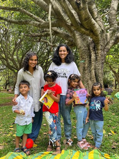 The storytellers with a group of our regular attendees. Building these relationships and watching the children grow week after week is the most rewarding part of what I do.