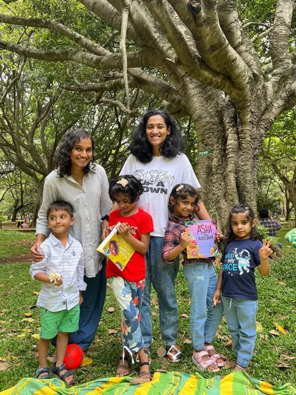 The storytellers with a group of our regular attendees. Building these relationships and watching the children grow week after week is the most rewarding part of what I do.