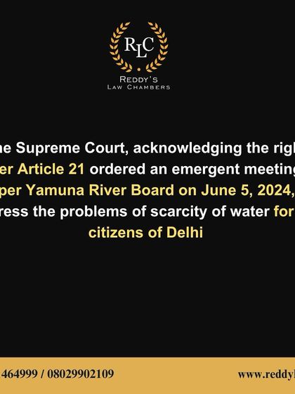 Acknowledging the water scarcity in Delhi, the Supreme Court ordered an emergency meeting of the Upper Yamuna River Board. This action underscores the judiciary's role in enforcing the fundamental right to water under Article 21.