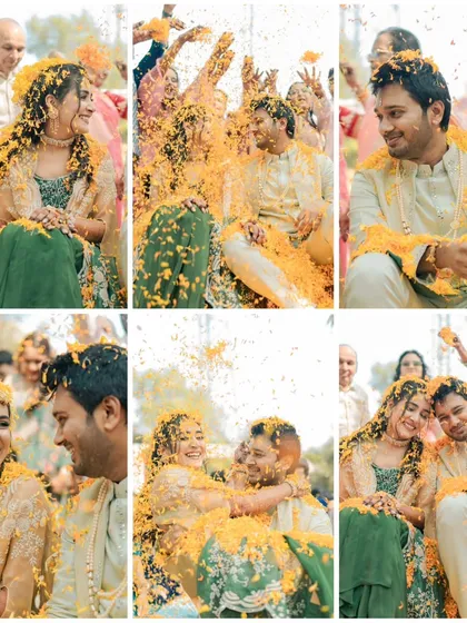 A collage filled with candid moments from the flower shower. It captures the laughter, the hugs, and the happy chaos.