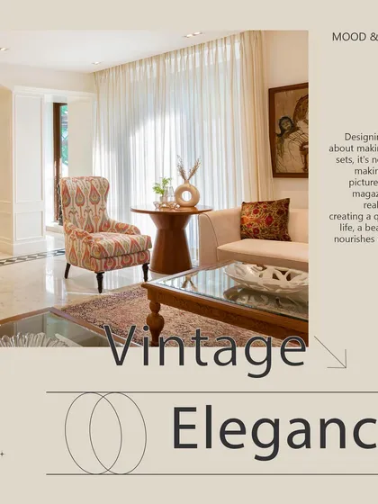 This living room showcases our signature vintage elegance style, where classic furniture and a rich color palette create a warm and inviting atmosphere. We blend timeless design with modern comforts for a truly livable space.