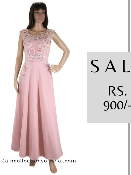 A simple and elegant pink gown on sale for an unbelievable price of Rs. 900.