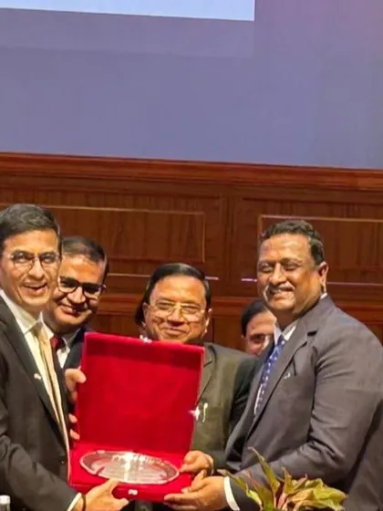 A moment from the felicitation function for newly appointed Supreme Court Justices, with Chief Justice D.Y. Chandrachud presiding over the event.