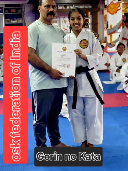 Awarding a certificate for the 'Gorin no Kata' to a dedicated student. This recognizes her mastery of a specific, advanced form, showcasing the depth of our curriculum.
