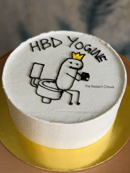 Another version of the popular and funny toilet meme cake, customized for a birthday.