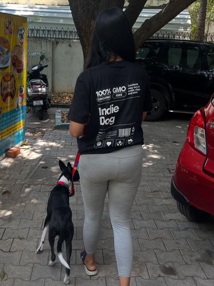 Another shot of our popular "Indie Dog" t-shirt out in the wild. We love seeing our community represent our mission.