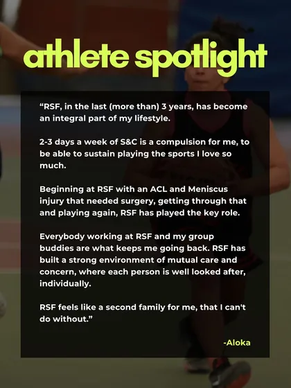 "RSF feels like a second family for me, that I can't do without." This testimonial from basketball player Aloka, who recovered from an ACL and Meniscus injury with us, highlights the strong community and supportive environment we foster.
