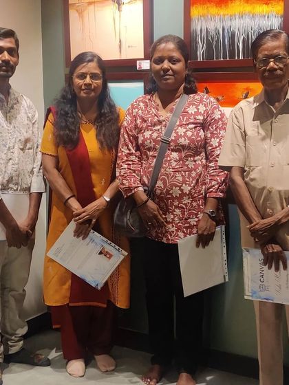 Moments from the "Mandhan 3" exhibition at Canvas Art Gallery, where I also did a live painting demonstration.