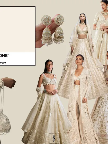Another top color for 2025 is Pearled Ivory. This shade exudes elegance, sophistication, and timelessness, making it ideal for a classic or vintage-inspired wedding. It's a beautiful alternative to pure white.