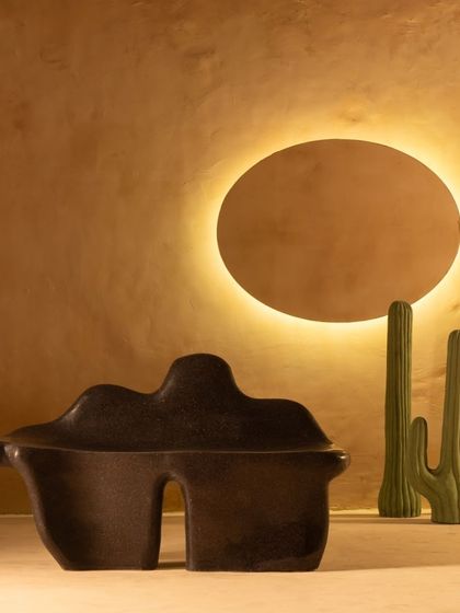 The Coral Seating bench, paired with our Cactus lamps and a backlit mirror, creates a serene and sculptural environment. This composition shows how our nature-inspired pieces can work together to form a cohesive, artistic space.