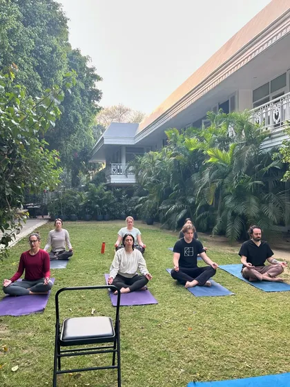 It was an honor to guide this group of seekers from the USA on their Yoga Yatra. This moment was a manifestation of a long-held dream. It reminded me that the language of yoga is universal, connecting us all through energy and presence.
