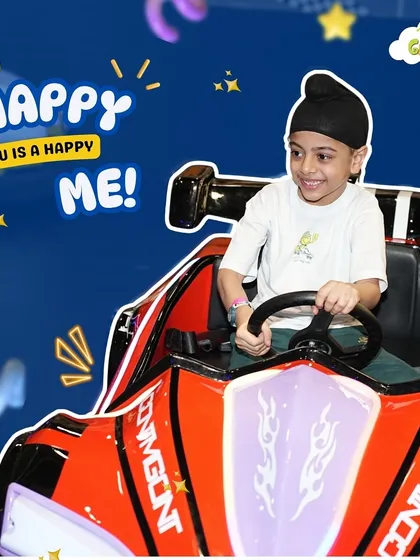 A happy you is a happy me! The pure joy on this little racer's face says it all. Our bumper cars are an all-time favorite, guaranteed to bring out the biggest smiles.