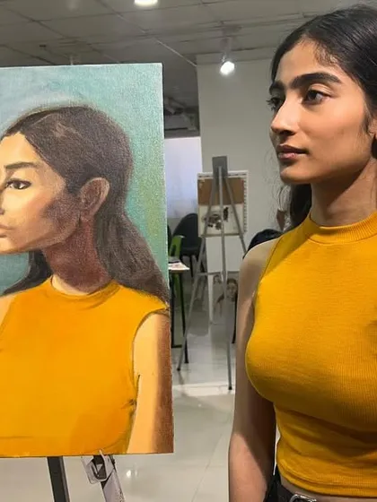 This is the final result of a live portrait session. It shows the incredible likeness we can achieve by learning to see light, shadow, and form. In my portrait classes, I guide you step-by-step to capture this kind of magic on canvas.