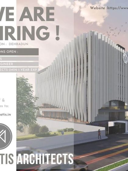 Kotis Architects in Dehradun is hiring architects with a minimum of one year of experience, seeking creative professionals with an appetite for learning.
