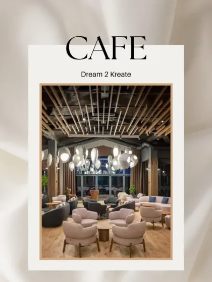 A title card for the modern cafe lounge project.