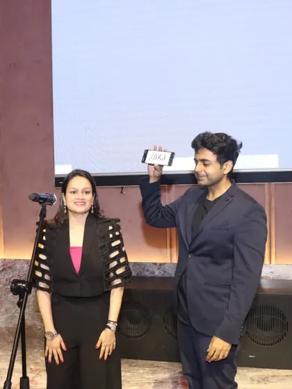 The final reveal on stage. Holding up the phone to show the audience that I've correctly guessed a number or a name that a guest was only thinking of.