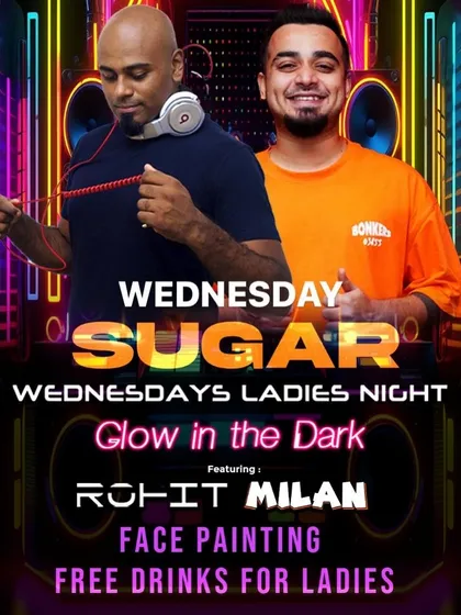 A flyer for a 'Glow in the Dark' party, complete with face painting.