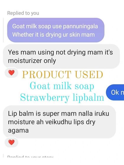A customer confirmed that my Goat Milk soap is a great moisturizer and doesn't dry out the skin. She also loved the Strawberry Lip Balm for keeping her lips from getting dry.