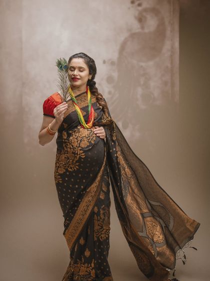 Embracing the divine aura. This shot captures an essence, a divine connection between mother and child, symbolized through the timeless elegance of her attire.