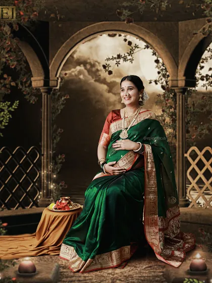 A magical, moonlit night theme created in our studio, with a traditional Indian seating arrangement.