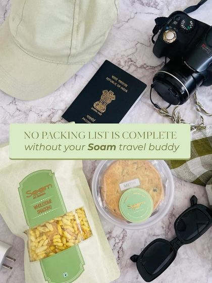 No packing list is complete without your Soam travel buddy. My wholesome, baked, and travel-friendly snacks are the ultimate companion for any journey.