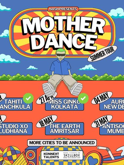 The official summer tour poster for Mother Dance. It's been amazing taking this party on the road to cities like Panchkula, Kolkata, Ludhiana, and more.