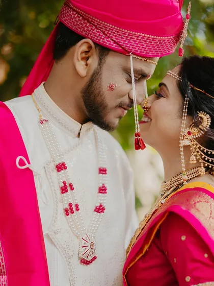 A beautiful moment between the bride and groom. Her makeup is designed to look soft and natural even up close, ensuring these cherished photos are timeless.