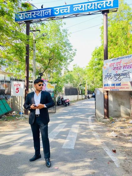 Pictured at the Rajasthan High Court. My practice has a wide geographical reach, ensuring I can provide top-tier defense wherever needed.
