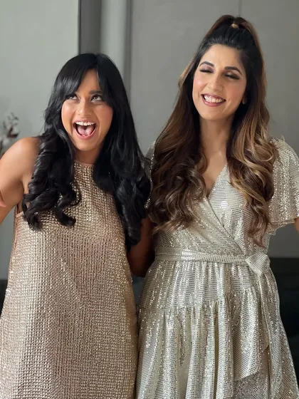 You can see how happy they are with their looks. The half-up style gives volume at the crown while keeping the hair long and flowy.