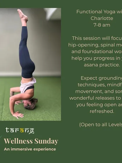 It's not just about meditation. We also offer Functional Yoga sessions designed to release physical tension. These classes focus on mindful movement, spinal mobility, and foundational work to leave you feeling open and refreshed, no matter your skill level.
