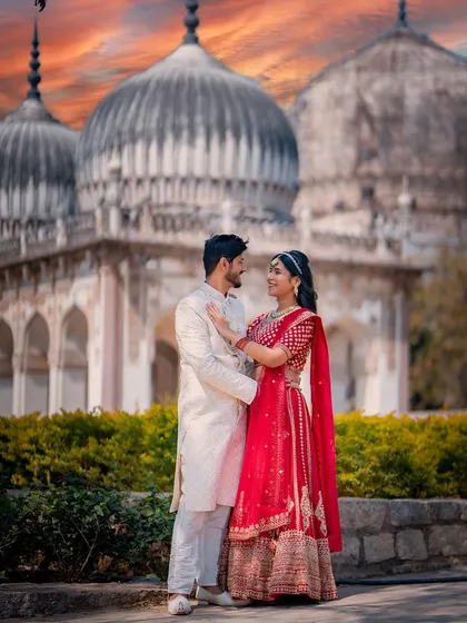 Your love story deserves an epic backdrop. This pre-wedding shoot at a historic location shows how we blend grand architecture with your personal connection to create truly breathtaking images.