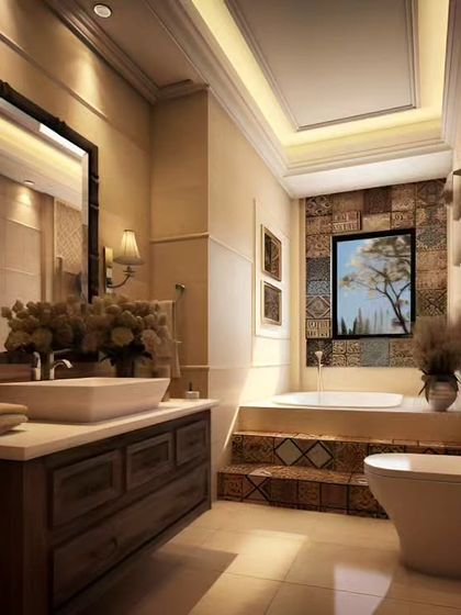 Dreaming in Colors & Textures - Modular Interiors & Room Renovation Stylish & Functional Bathrooms photo 12