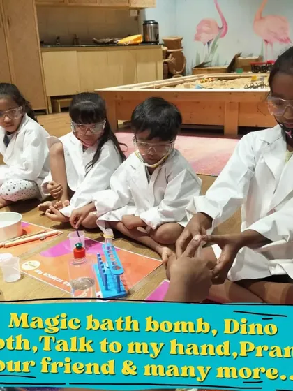 Our science workshops cover a range of cool projects, including making magic bath bombs and other fun, prank-like experiments.